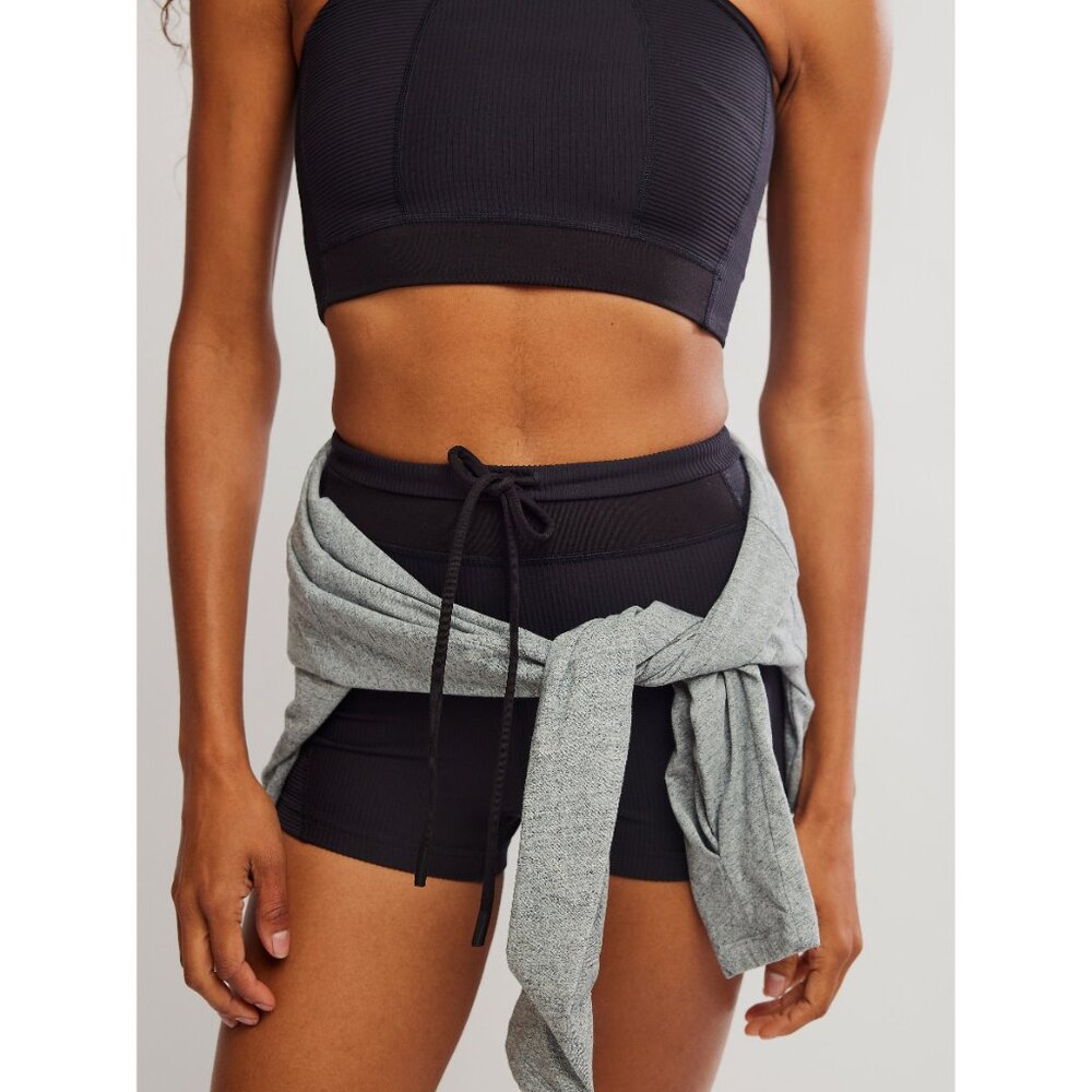 FP Movement by Free People tapped out set xs Black Ribbed Shorts and bra - Picture 8 of 16